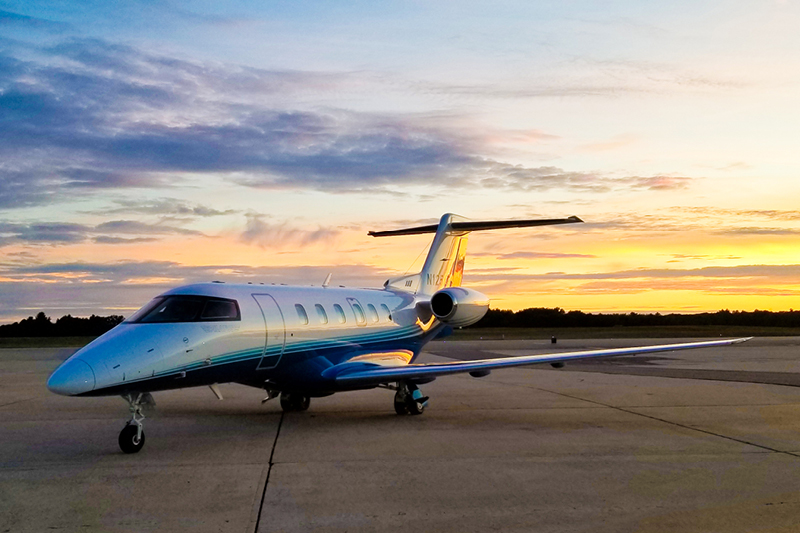 Pilatus PC-24 Lands at Sunset