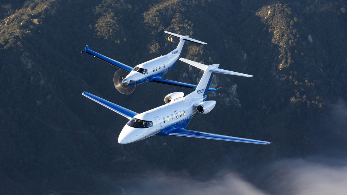 Pilatus PC-12 and PC-24 Flying over the Rockies