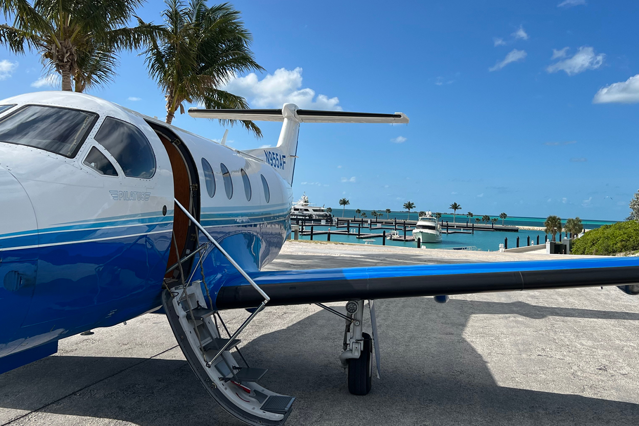 enjoy a private flight to a remote location